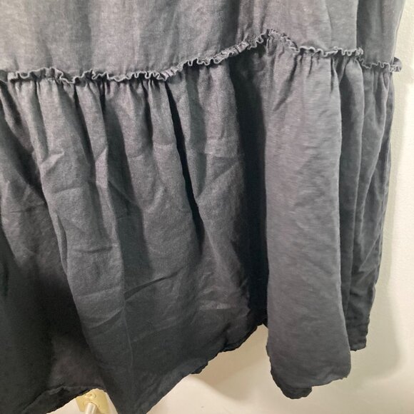 Womens Joie Tiered Linen Midi Sundress Black L Linen Mild fade - Picture 7 of 11